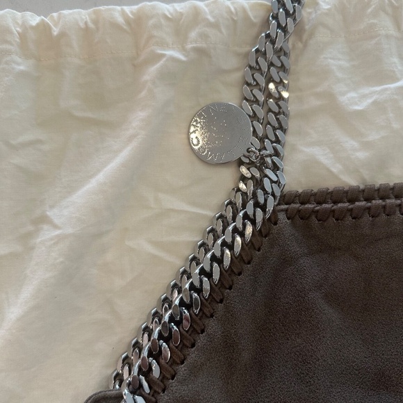 Stella McCartney Large Falabella Shaggy Deer Tote Bag Silver Chain Purse - Picture 2 of 5